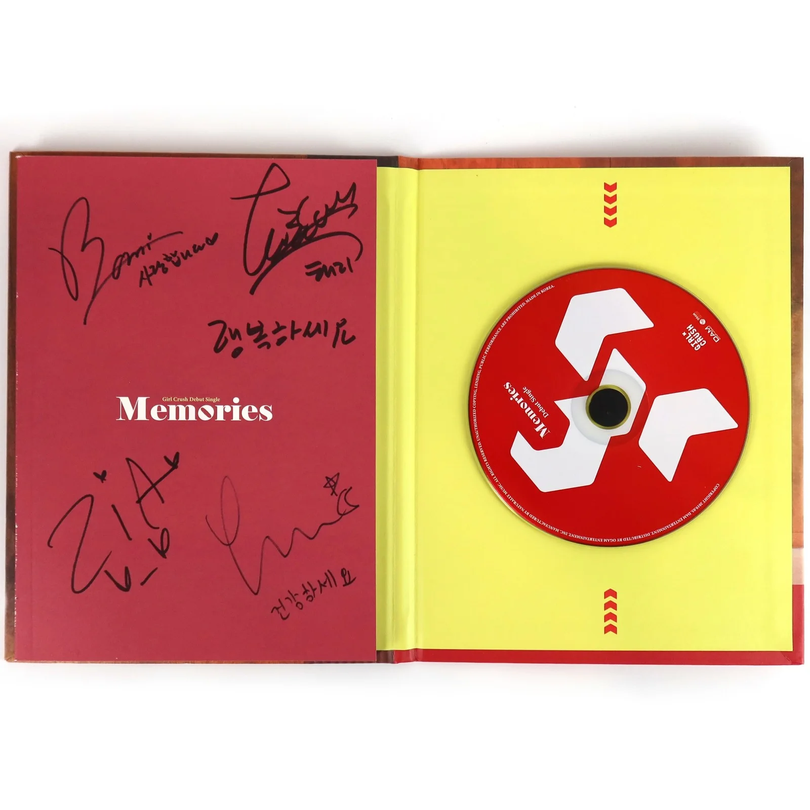 Girl Crush - Memories Double Signed Autographed CD Single Album Promo K-Pop 2019, изображение 2