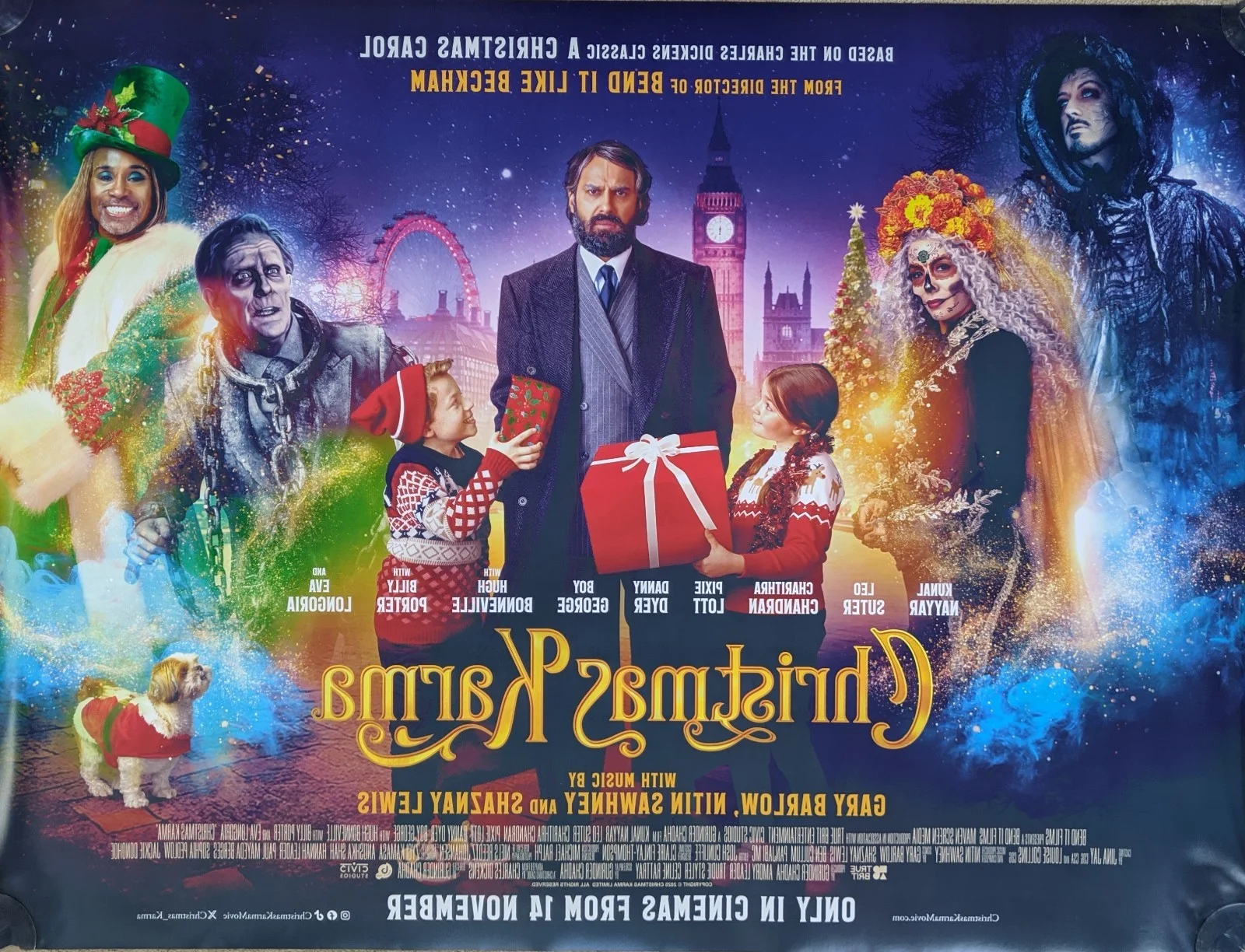 Christmas Karma with Kunal Nayyar & Leo Suter. UK cinema Quad Poster, original, изображение 2