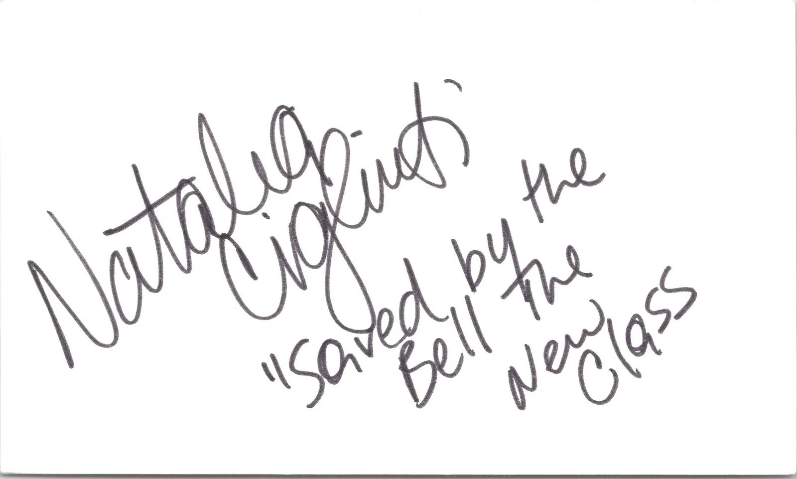 Natalia Cigliuti — Natalia Cigliuti Signed 3x5 Index Card Saved By The Bell Autographed