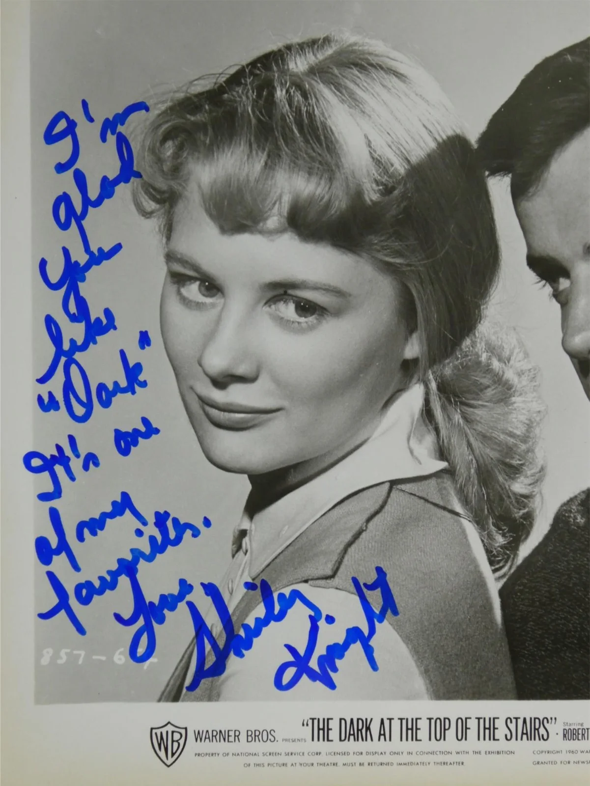 Shirley Knight — Shirley Knight Signed B&W 8x10 Promo Photo The Dark At The Top Of The Stairs, изображение 2