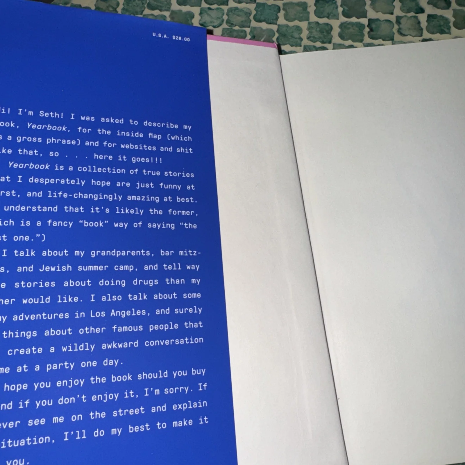 Seth Rogen — Seth Rogen AUTOGRAPHED Year Book SIGNED 1st Edition, image 4