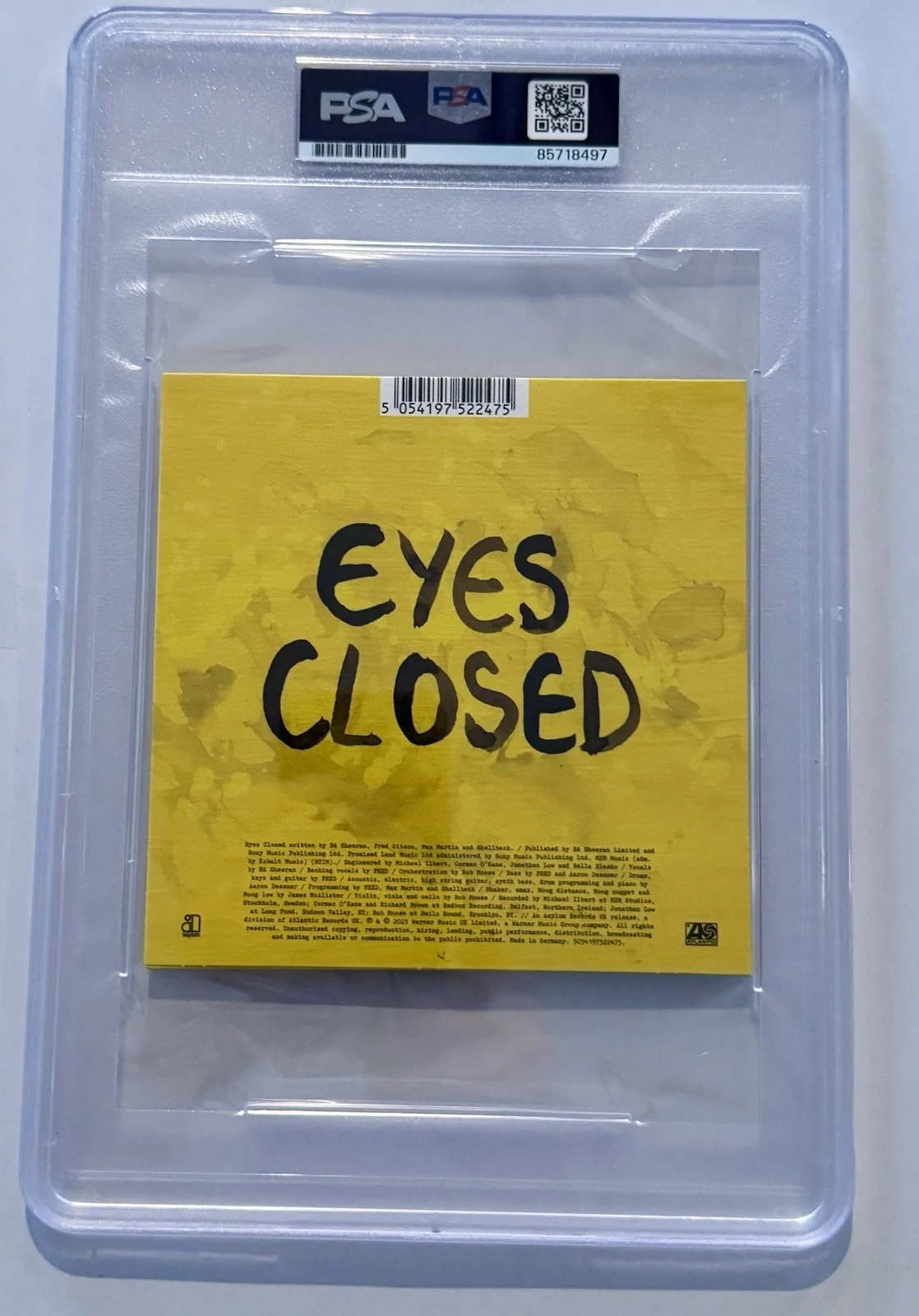 Ed Sheeran — Ed Sheeran PSA 8 AUTO GRADE Eyes Closed CD Cover Signed Autograph Promo, изображение 2