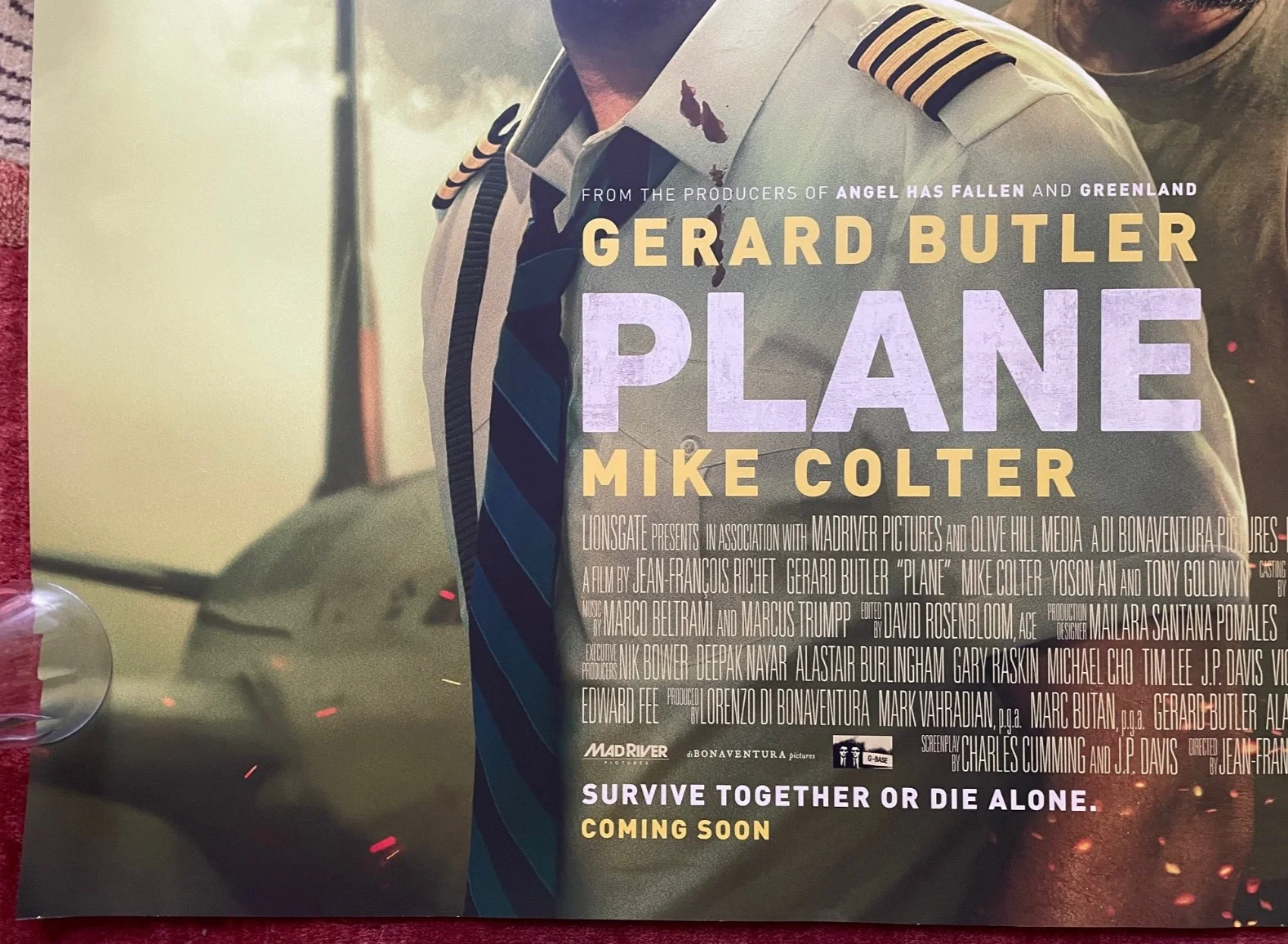 PLANE (2023) Original UK Quad Movie Film Poster Gerard Butler Mike Colter, изображение 4