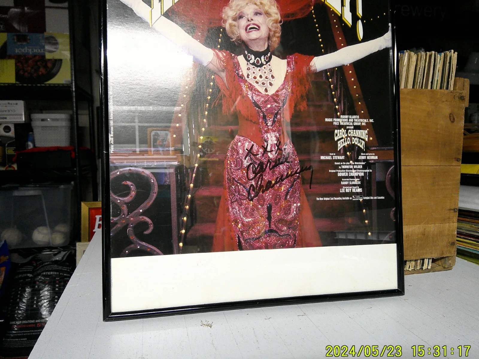 Framed Carol Channing Hello Dolly Photo Poster Signed 1995, image 4