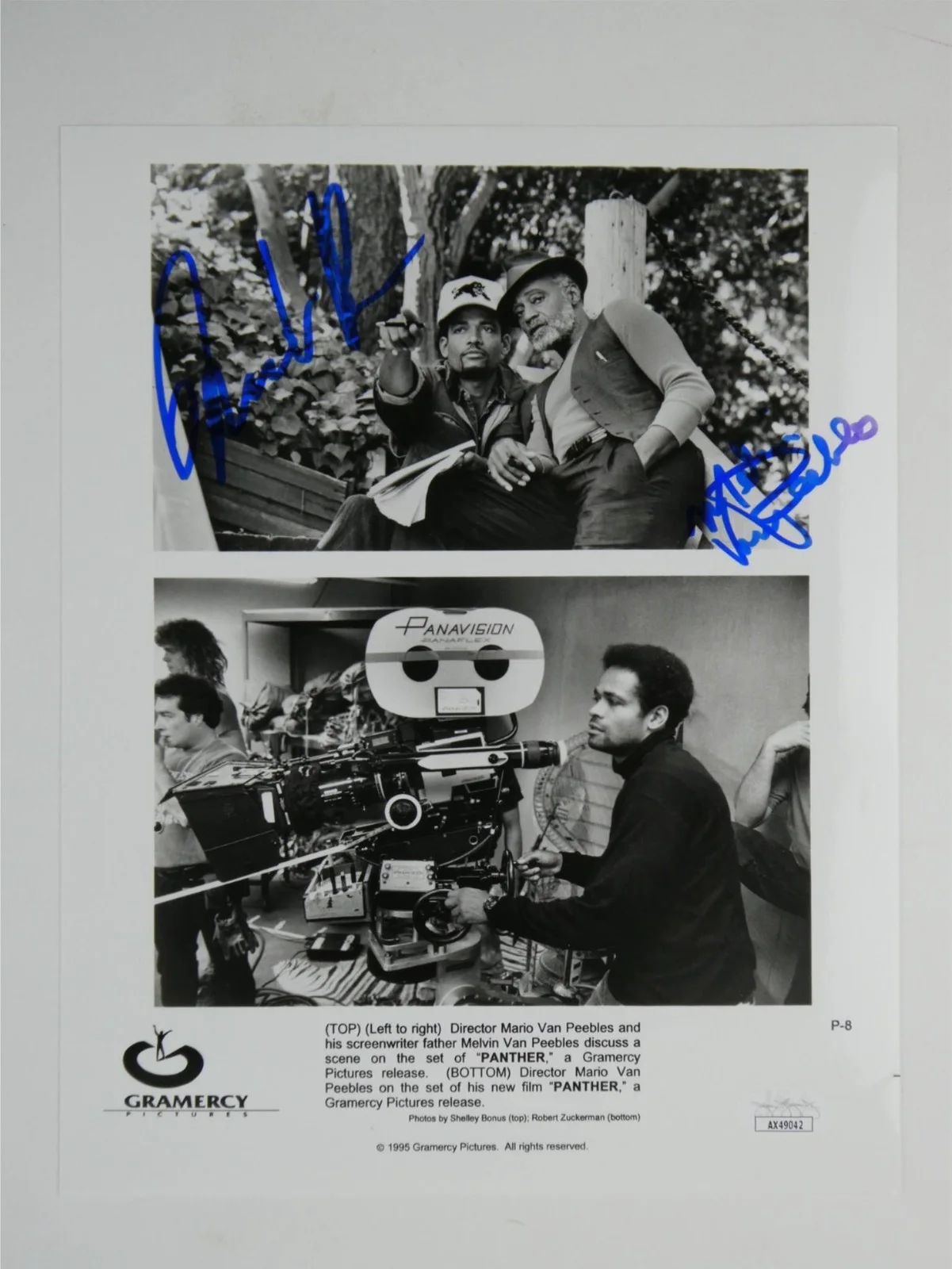 Mario Van Peebles — Mario Van Peebles Melvin Van Peebles Signed 8x10 Promo Photo Panther JSA COA, изображение 2
