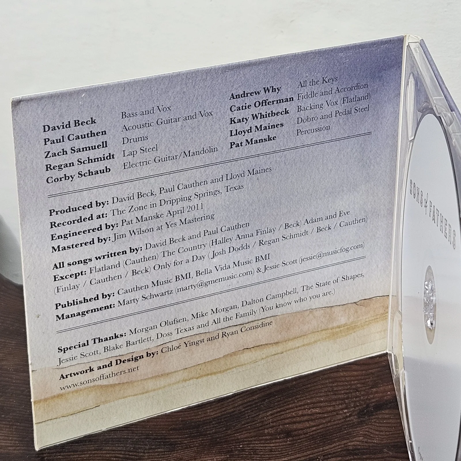 Sons Of Fathers 2011 David Beck And Paul Cauthen Signed Cd, image 3