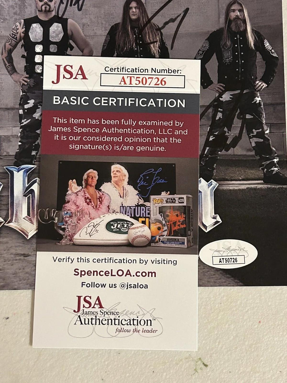 SABATON AUTOGRAPHED SIGNED MATTED AND FRAMED PHOTO WITH JSA COA # AT50726, изображение 2