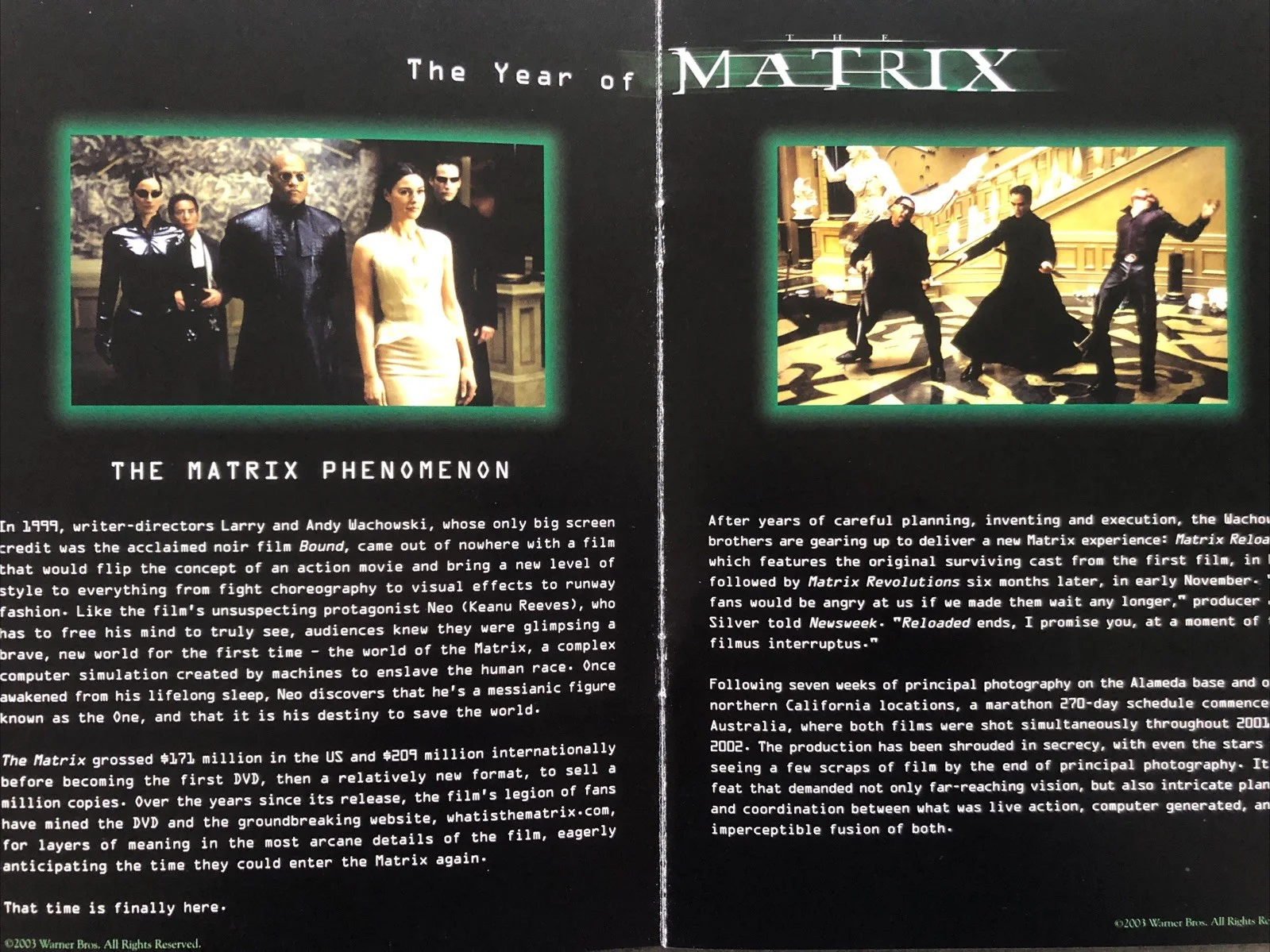 Cinema Press Booklet - “ The Matrix” Promotional - Film Collectable, изображение 3