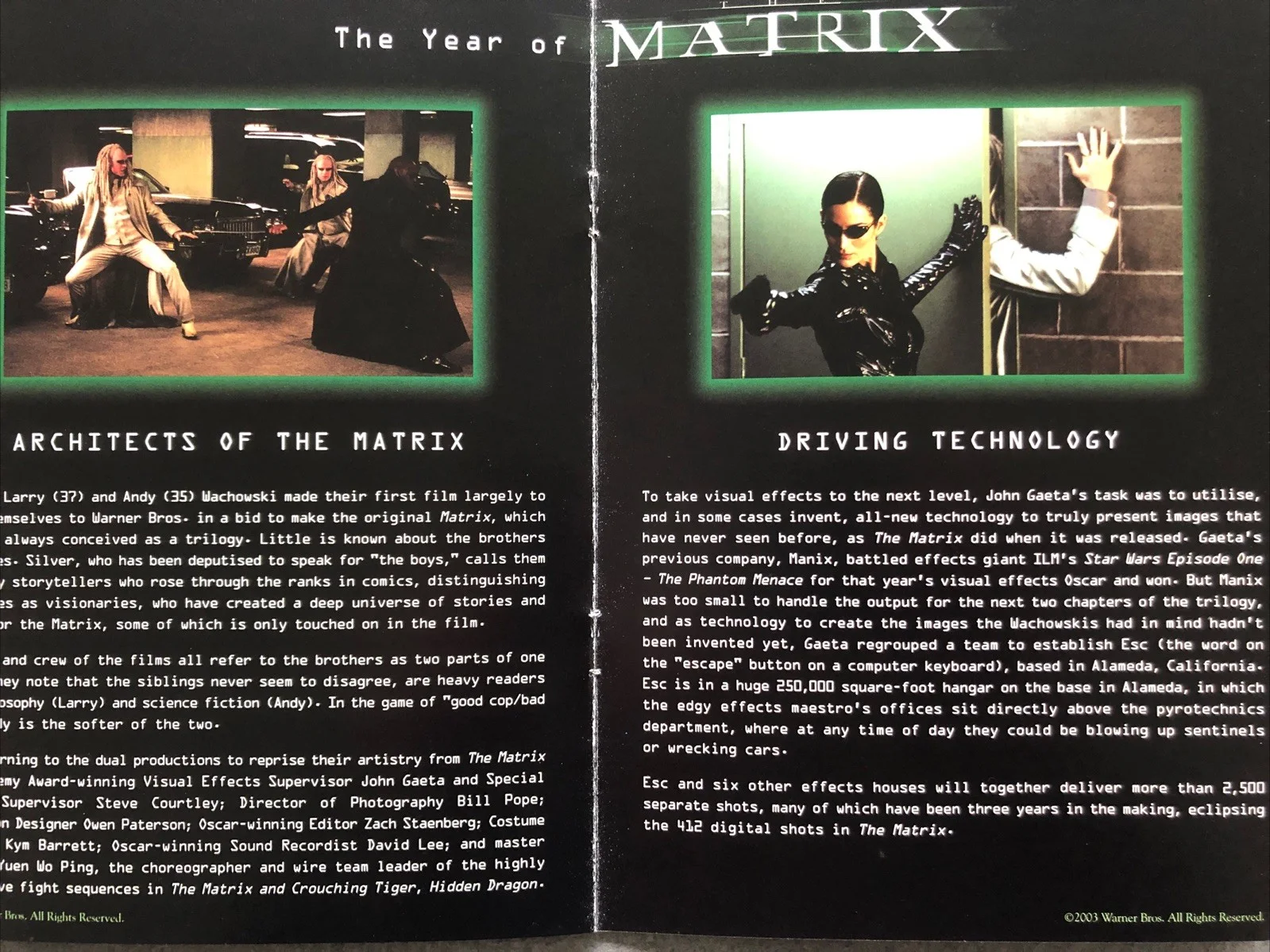 Cinema Press Booklet - “ The Matrix” Promotional - Film Collectable, изображение 5