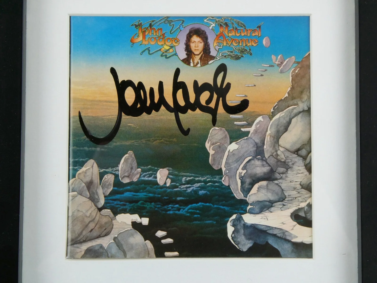 John Lodge Signed CD Natural Avenue Framed Matted w/Cover, image 2