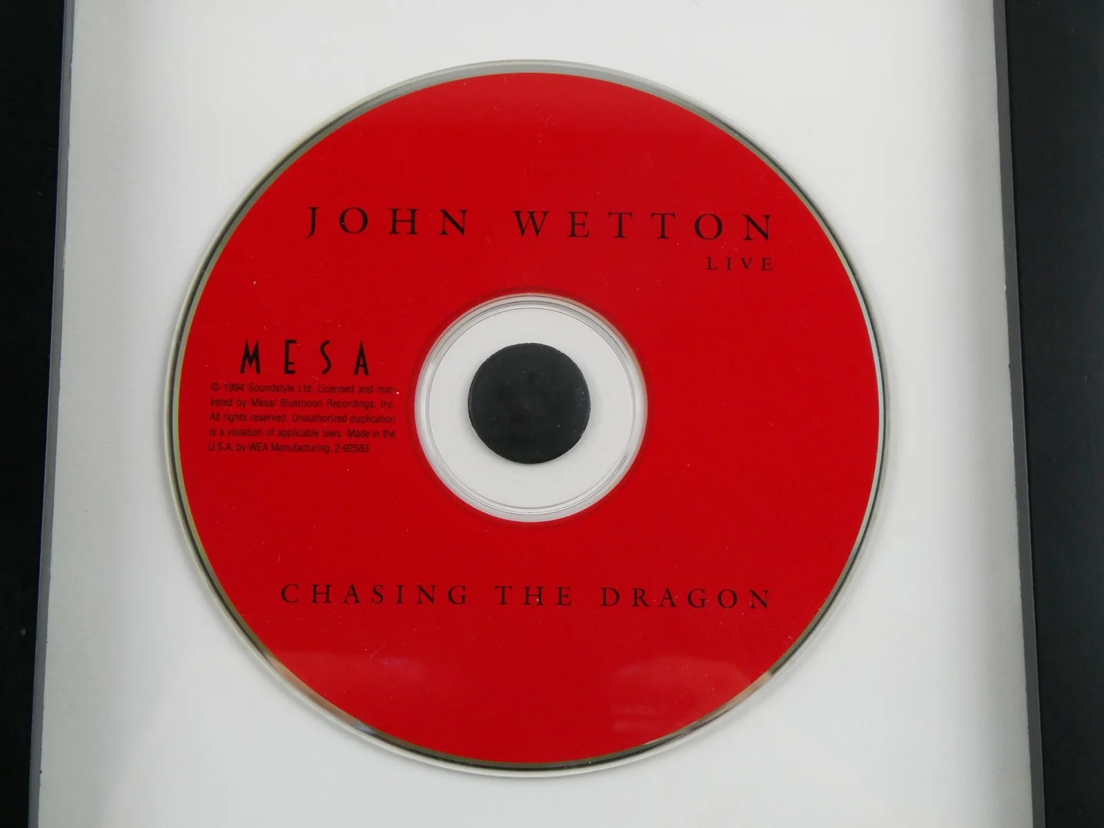 John Wetton Signed CD Chasing The Dragon Framed Matted w/Cover Autographed, image 4