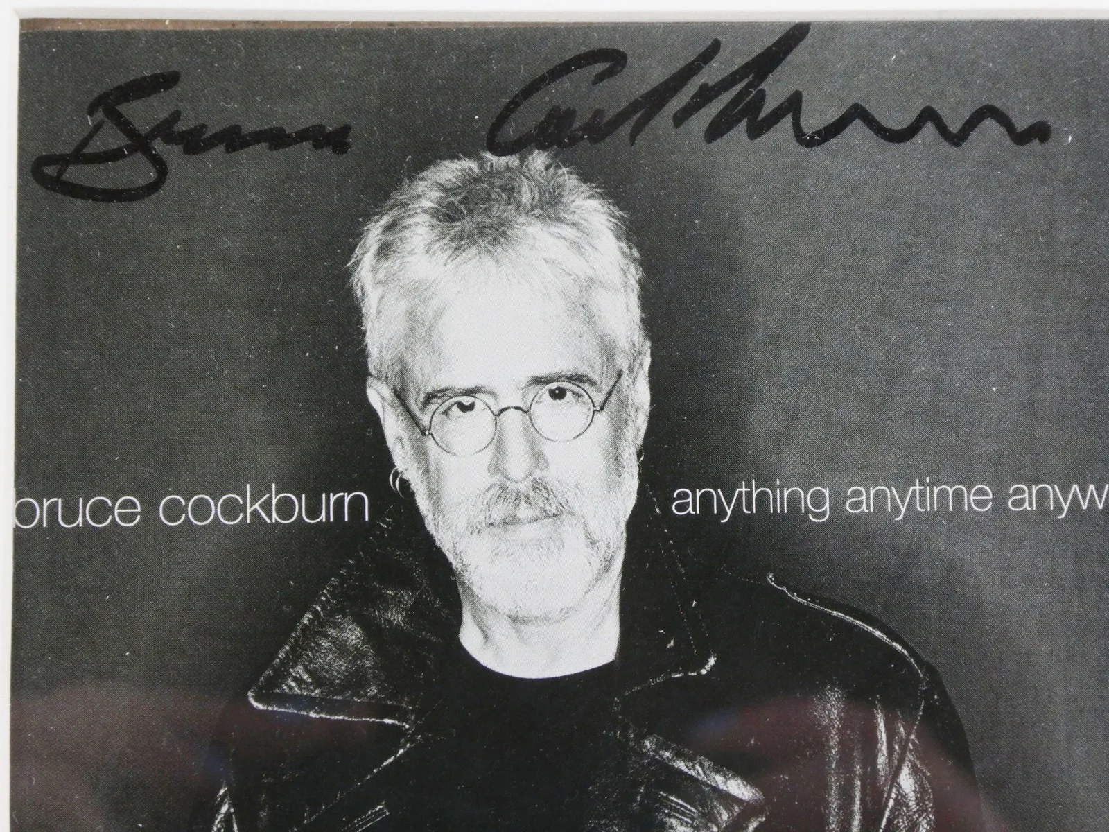 Bruce Cockburn Signed CD Anything Anytime Anywhere Framed Matted w/Cover, image 3