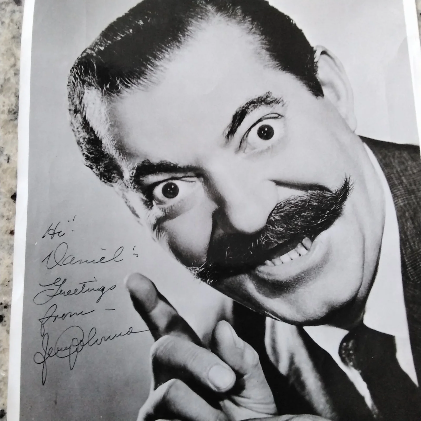 Jerry Colonna SIGNED Photo Movie Actor Musician Trombone Bob Hope USO Road Films, изображение 2