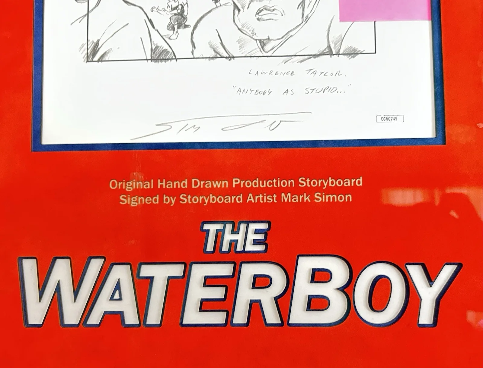 Adam Sandler, Mark Simon — Adam Sandler Signed Waterboy Original Hand Drawn Storyboard Mark Simon JSA COA, image 5