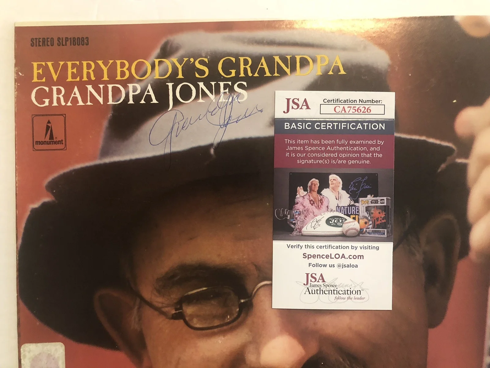 Grandpa Jones Signed Lp Album Record Autograph Bluegrass Hee Haw Vinyl JSA CERT, image 2
