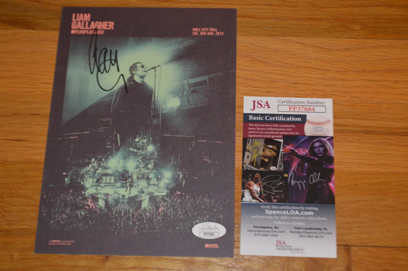Liam Gallagher 6x8 Autographed MTV Unplugged Color Photo with JSA COA ~ OASIS, изображение 4