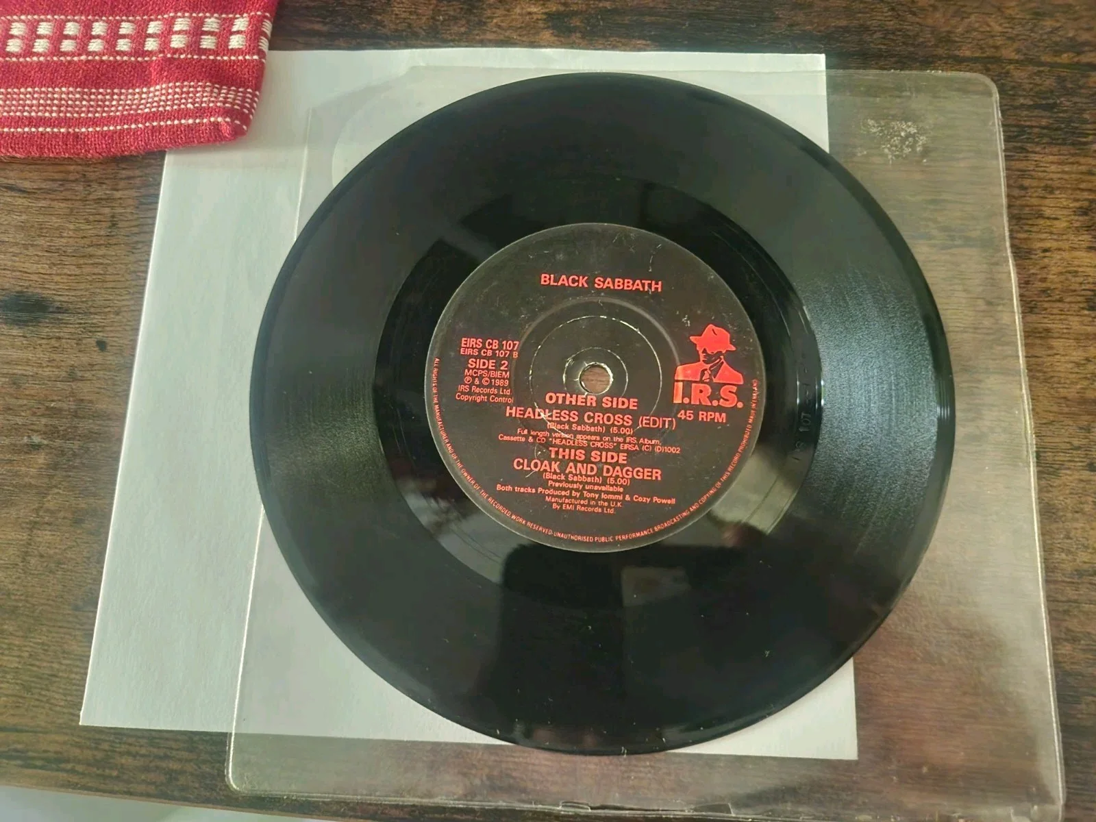 TONY IOMMI SIGNED HEADLESS CROSS SINGLE * BLACK SABBATH OFFICIAL AUTOGRAPH, image 4
