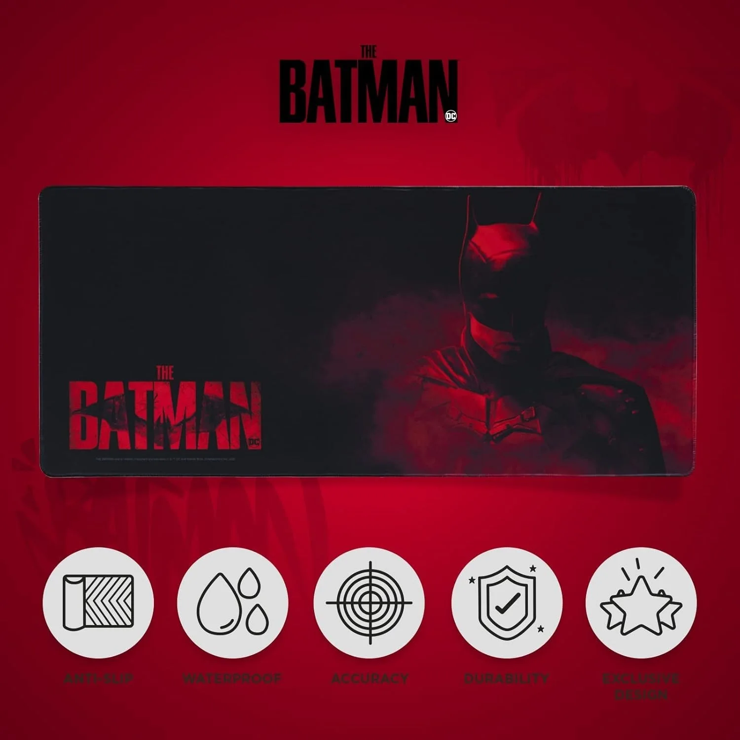 XXL Mouse Pad THE BATMAN| Gaming Desk Mat 31.5 x 13.8 inches Non-Slip Mat, изображение 2