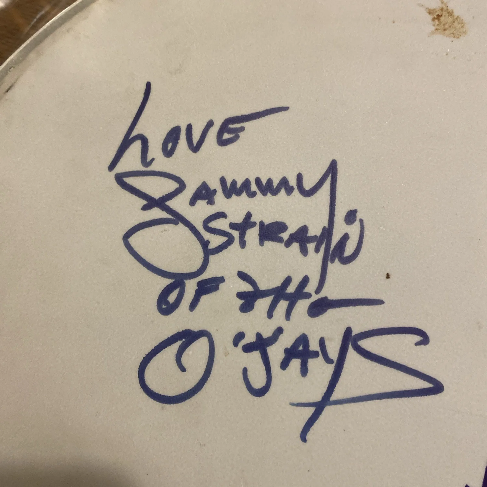 Sammy Strain Autographed Signed REMO Drum Head O’Jays JSA Authentic HOF, image 2