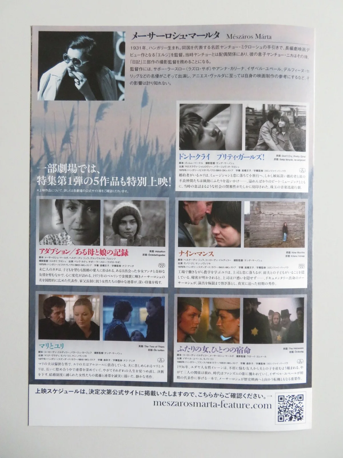 MARTA MESZAROS DIRECTOR FEATURE JAPANESE CHIRASHI (B5) POSTER MARI TOROCSIK 2025, изображение 3