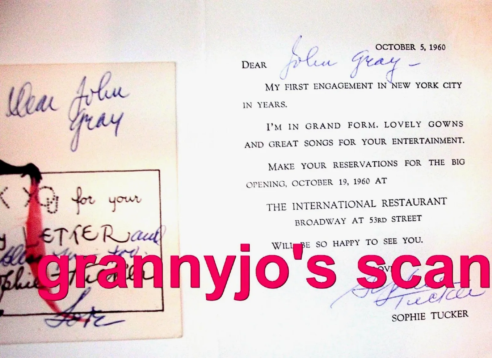 6 Cards & Hand Signed AUTOGRAPH Letter of Singer, Sophie Tucker COA/JSA, изображение 3