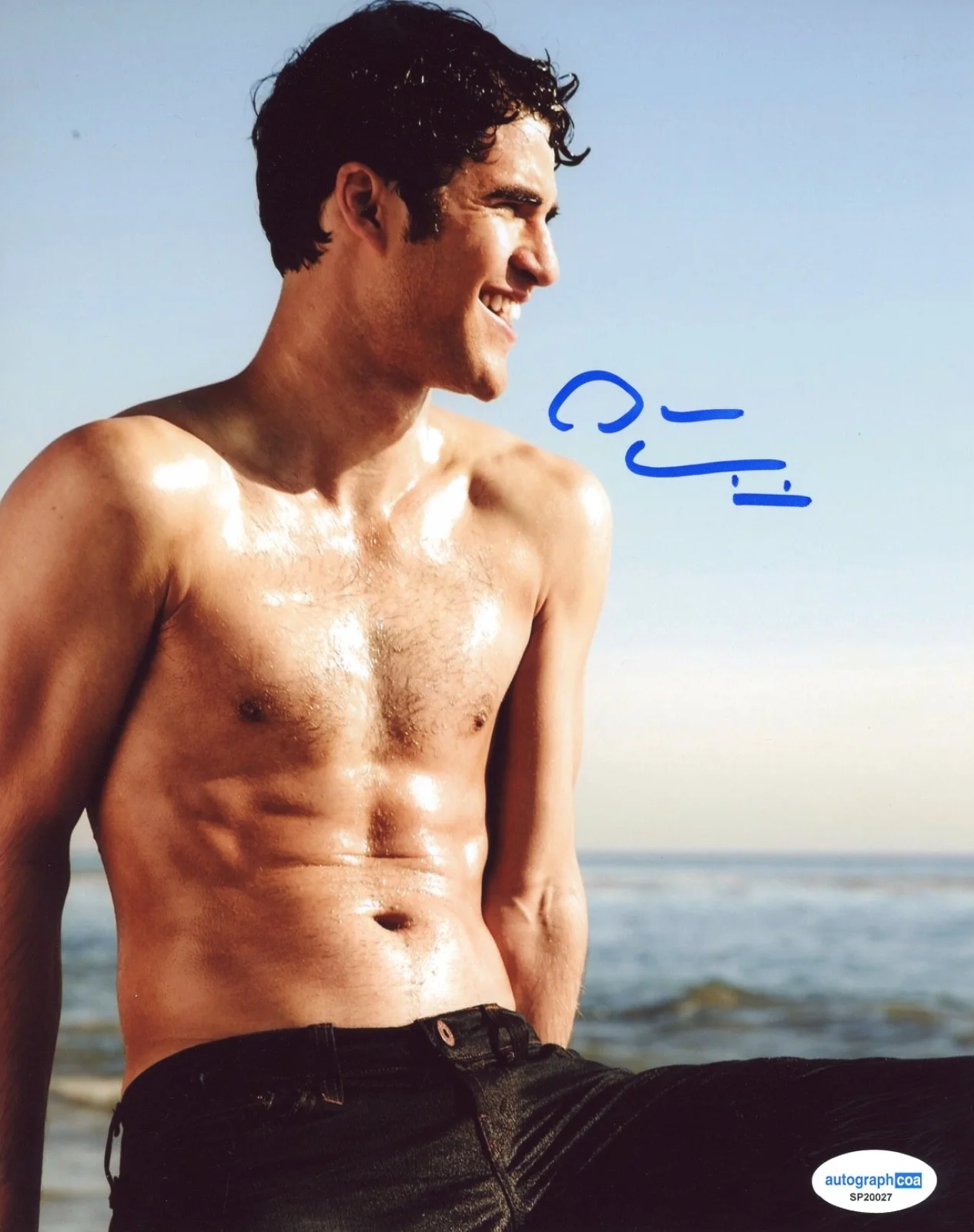 Darren Criss — Darren Criss Signed Autograph 8x10 Photo Glee Maybe Happy Ending Shirtless ACOA