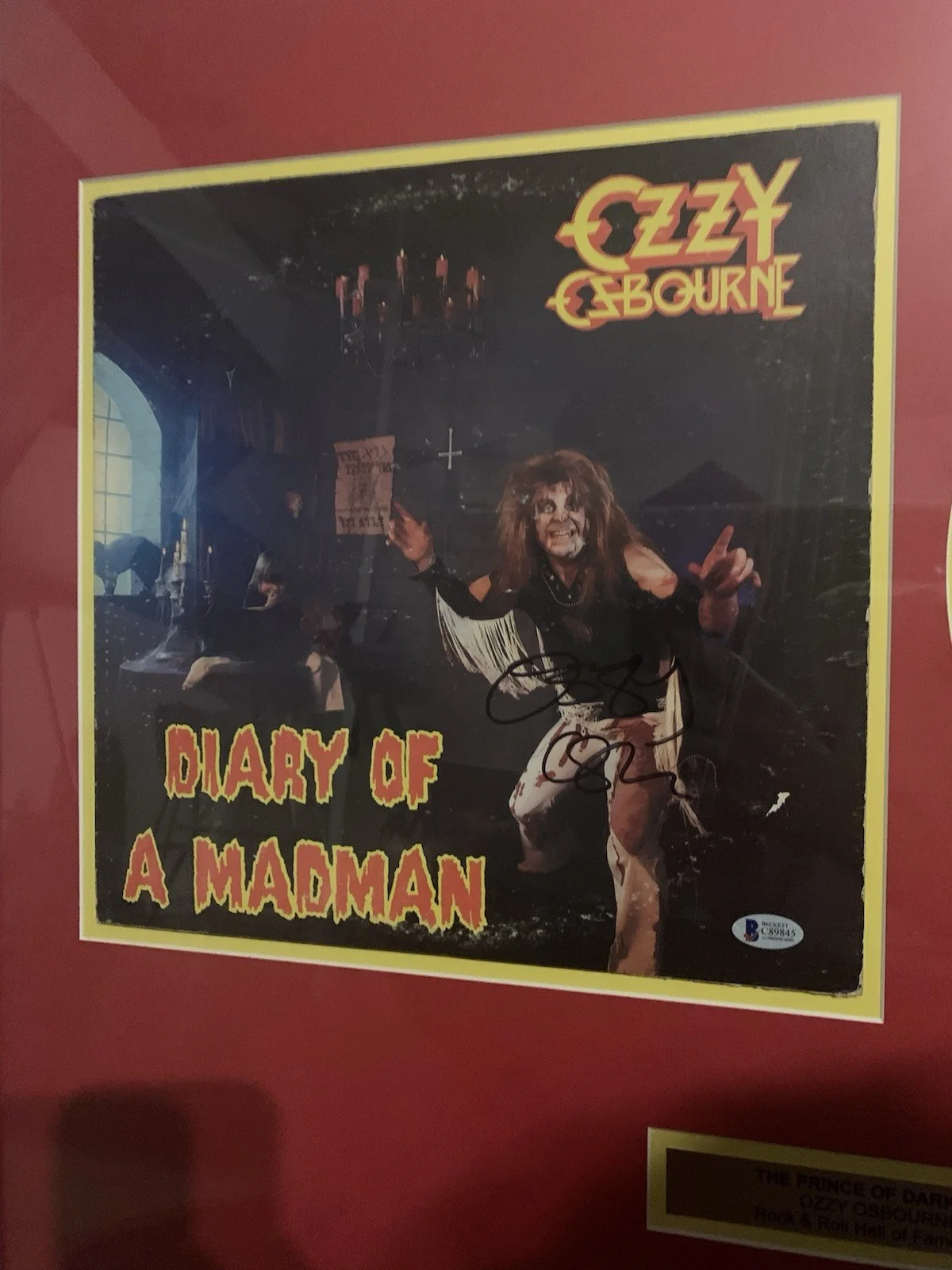 OZZY OSBOURNE SIGNED DIARY OF A MADMAN Framed VINYL LP Album BLACK SABBATH JSA, изображение 2