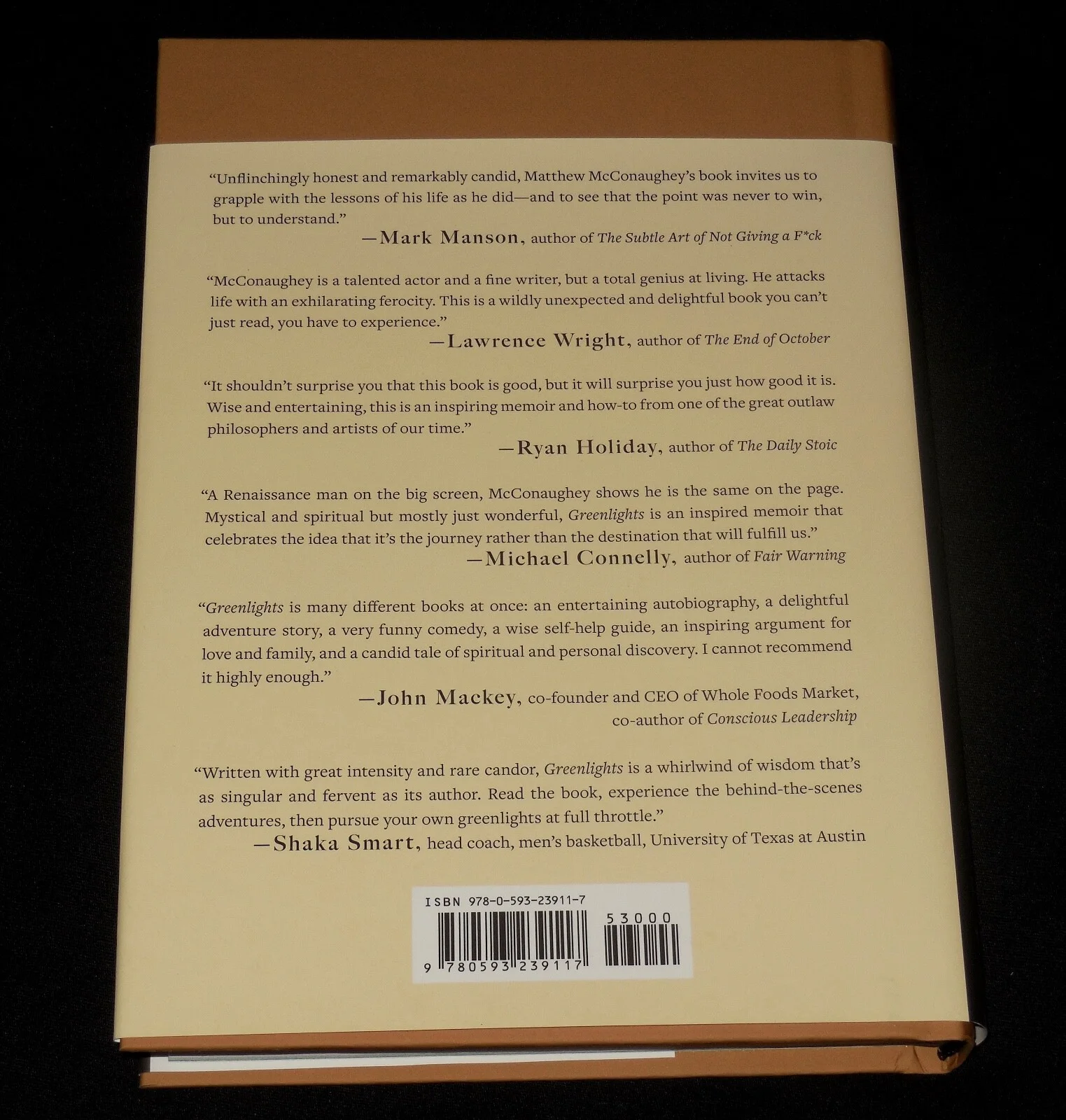 MATTHEW McCONAUGHEY AUTOGRAPHED "GREENLIGHTS" BOOK - SIGNED COPY!, image 4