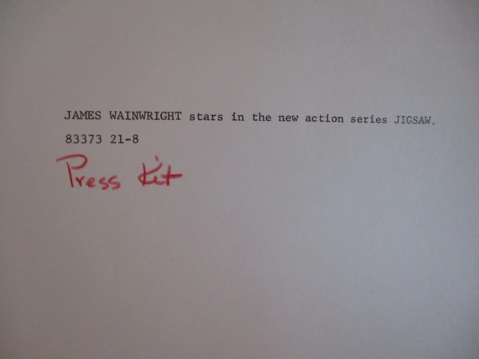 James Wainwright ("JIGSAW") 1972 8 x 10 Glossy Black and White Press Photo, изображение 3