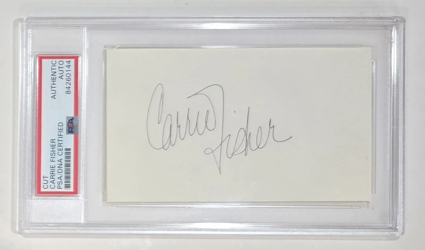Carrie Fisher — CARRIE FISHER Cut Autograph PSA/DNA Encased PSA Authentic Auto Star Wars Actress, image 2