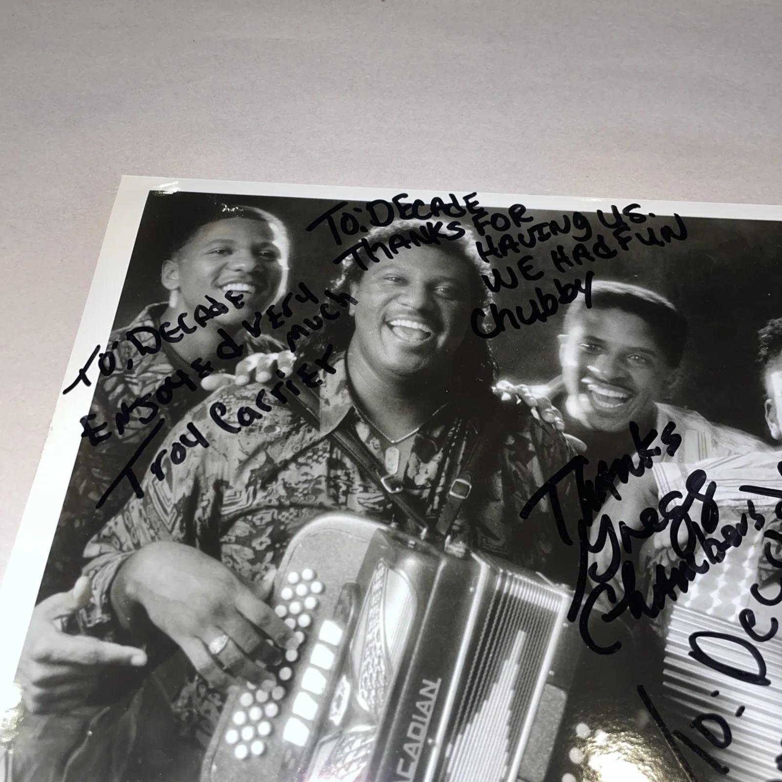 Chubby Carrier & Bayou Swamp Band Autographed Promo 8x10 Photo Decade PGH, изображение 2