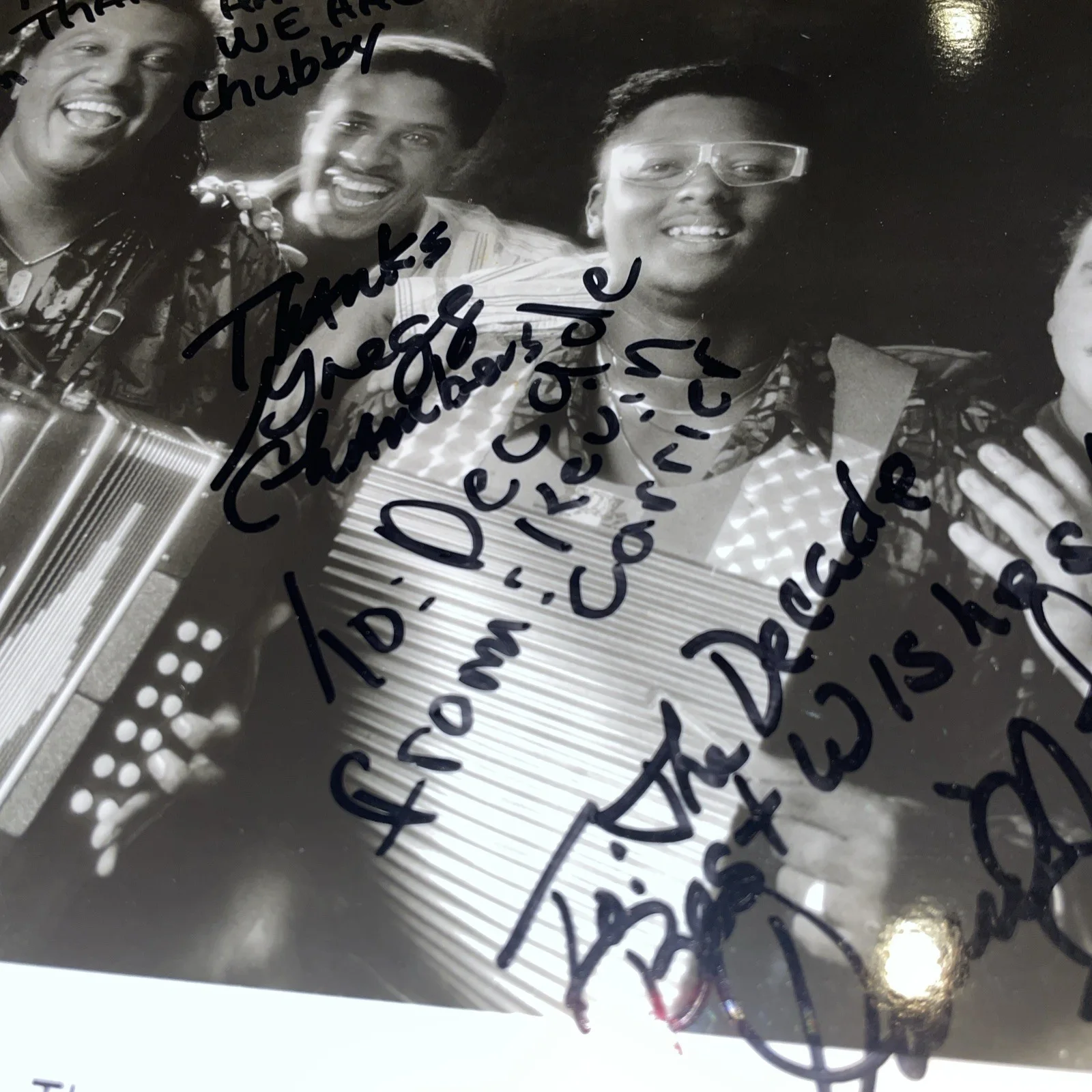 Chubby Carrier & Bayou Swamp Band Autographed Promo 8x10 Photo Decade PGH, изображение 4