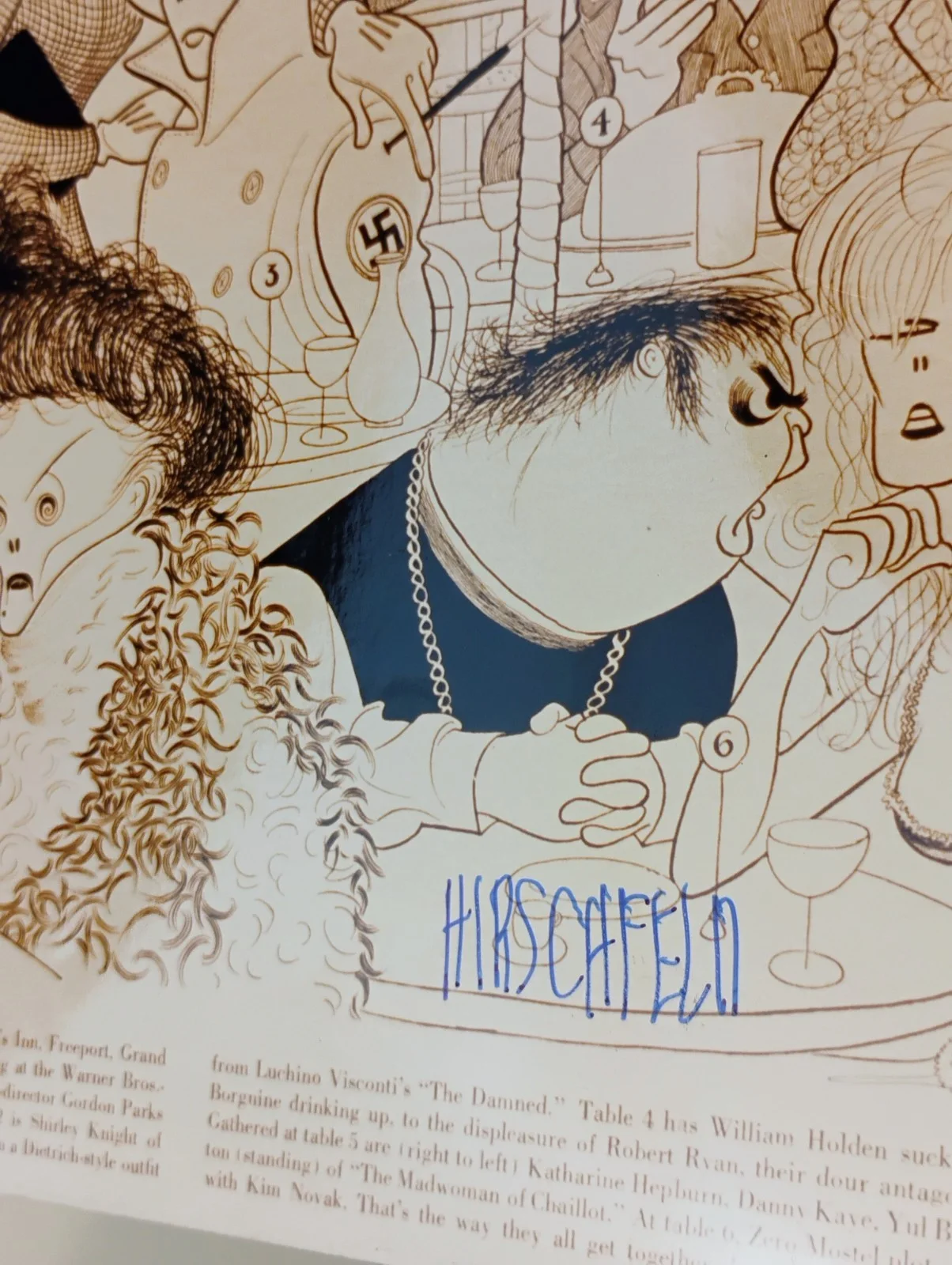 Al Hirschfeld Cartoonist Signed Film Festivities Caricature Photo 10x8, изображение 2