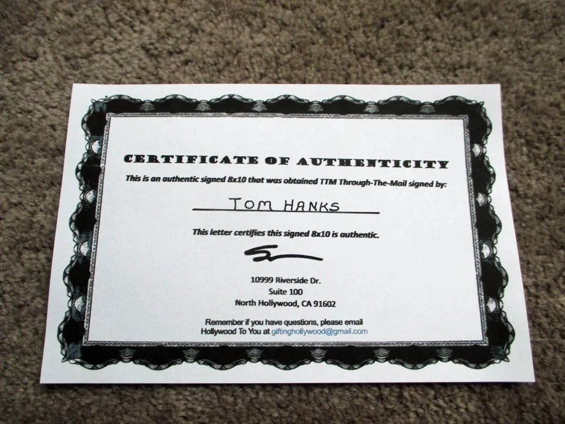 TOM HANKS — Tom Hanks Autographed 8x10, image 2