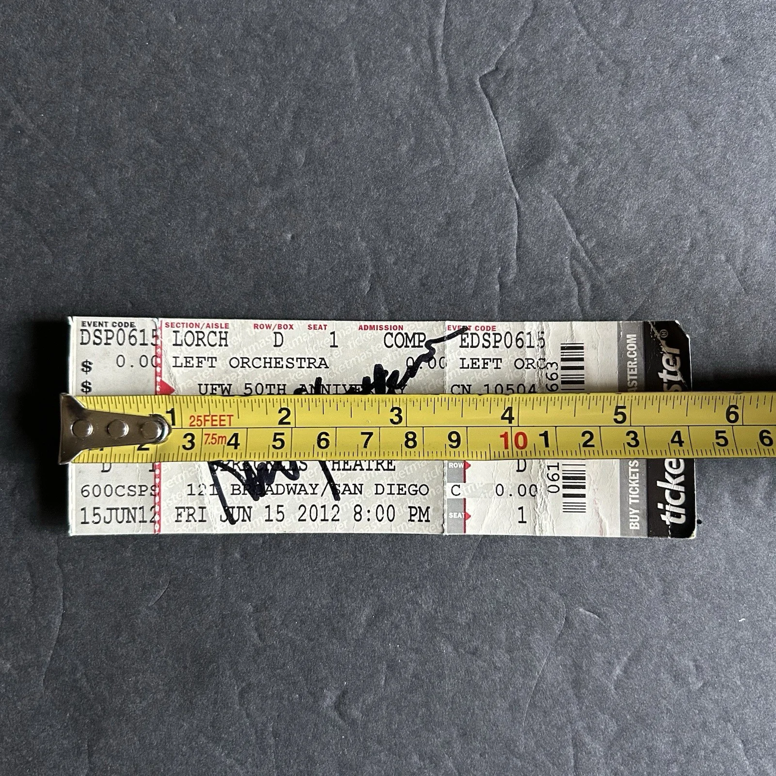 Kris Kristofferson Autograph Signed Ticket Stub Speckles San Diego Jun 15 2012, изображение 4