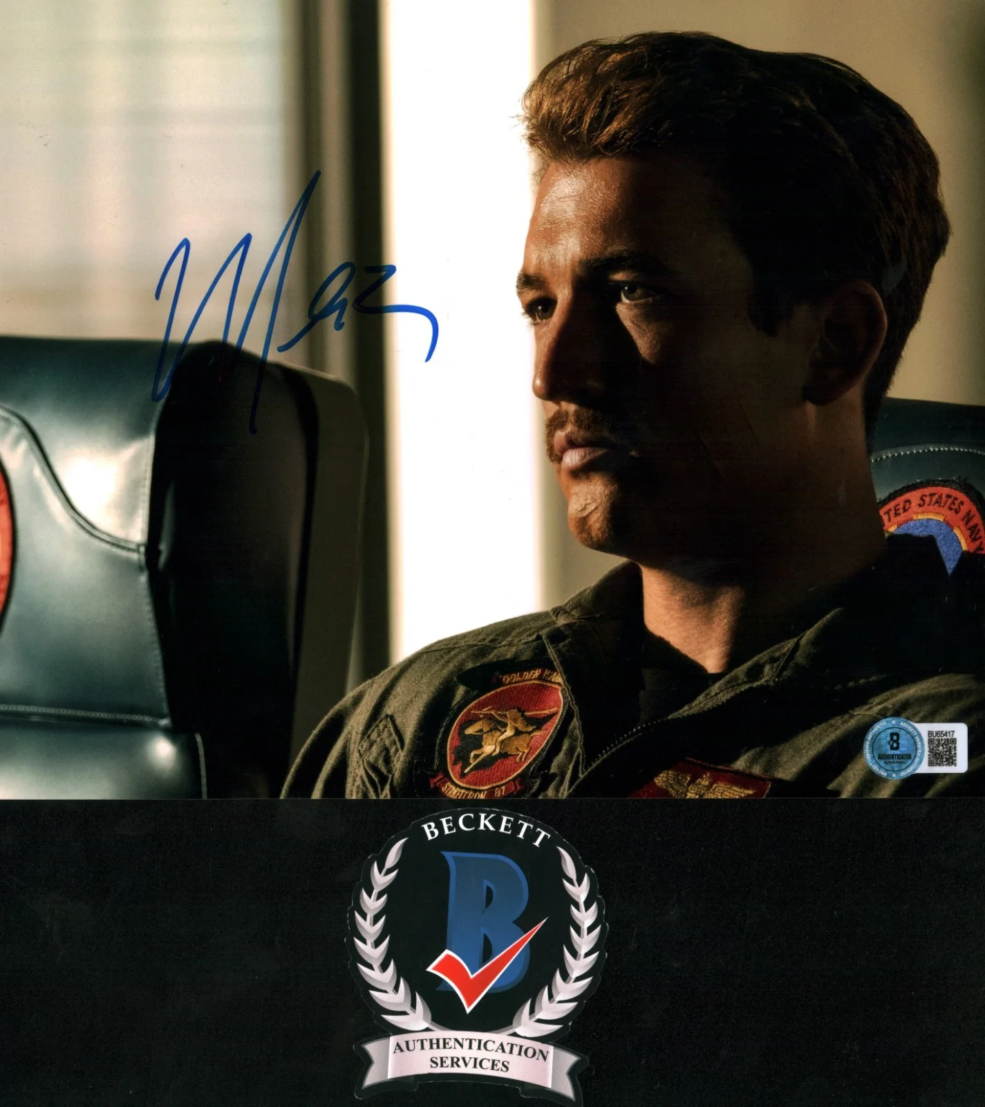 Miles Teller — Miles Teller Signed Autographed 8x10 Photo Top Gun Maverick Rooster Beckett BAS