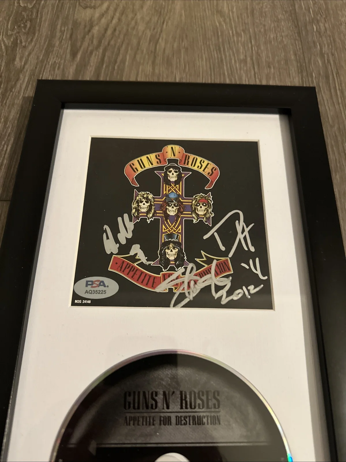 GUNS N ROSES SLASH DUFF STEVEN ADLER SIGNED APPETITE FOR DESTRUCTION CD PSA/DNA, изображение 2