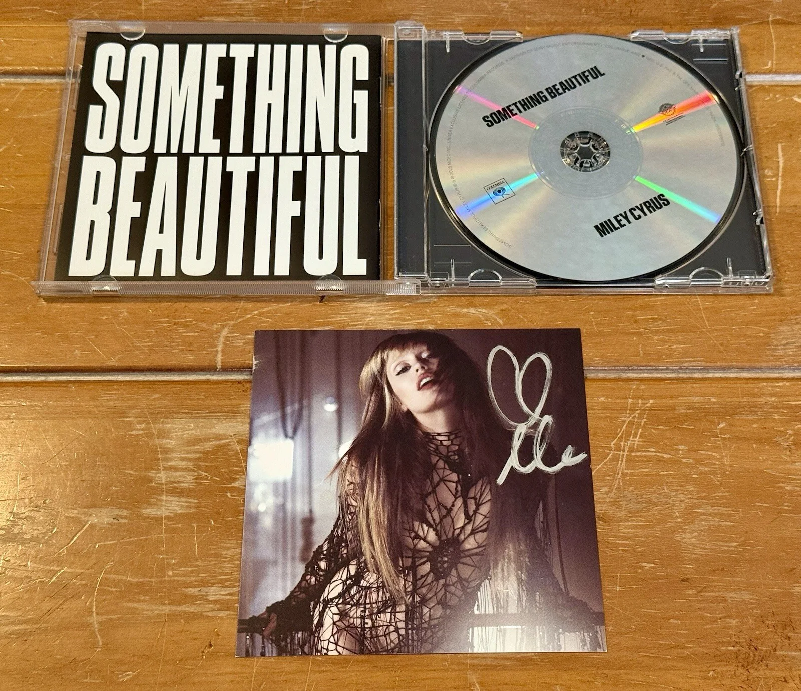 SIGNED Miley Cyrus Something Beautiful CD AUTOGRAPHED Insert Brand New, image 4