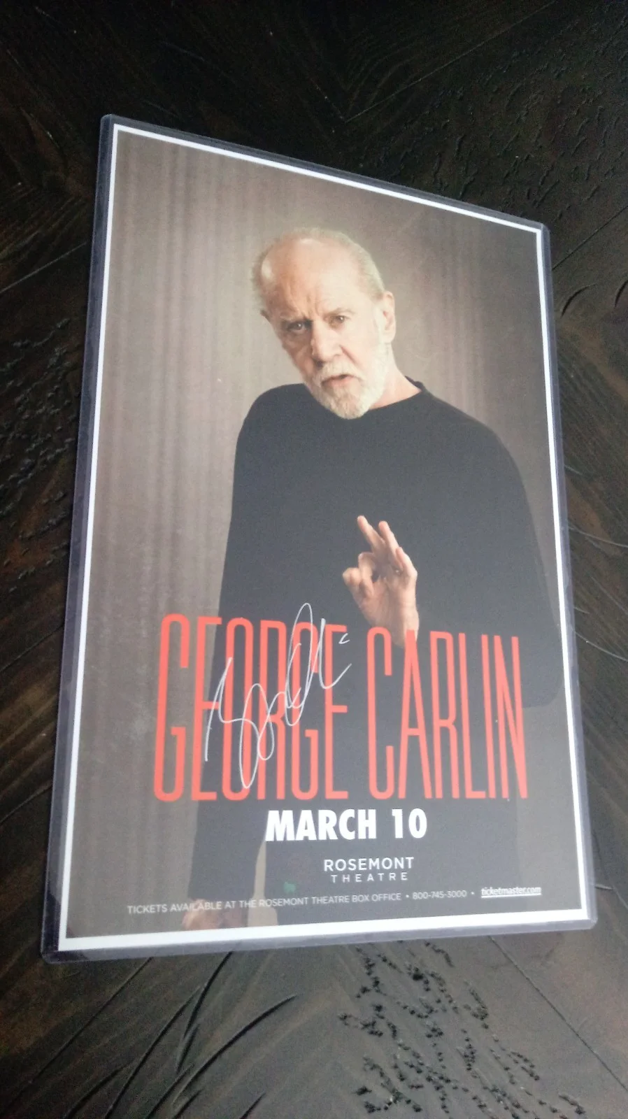 GEORGE CARLIN — SIGNED George Carlin RARE March 10 2006 AUTOGRAPHED Rosemont Theater HTF Poster, image 5