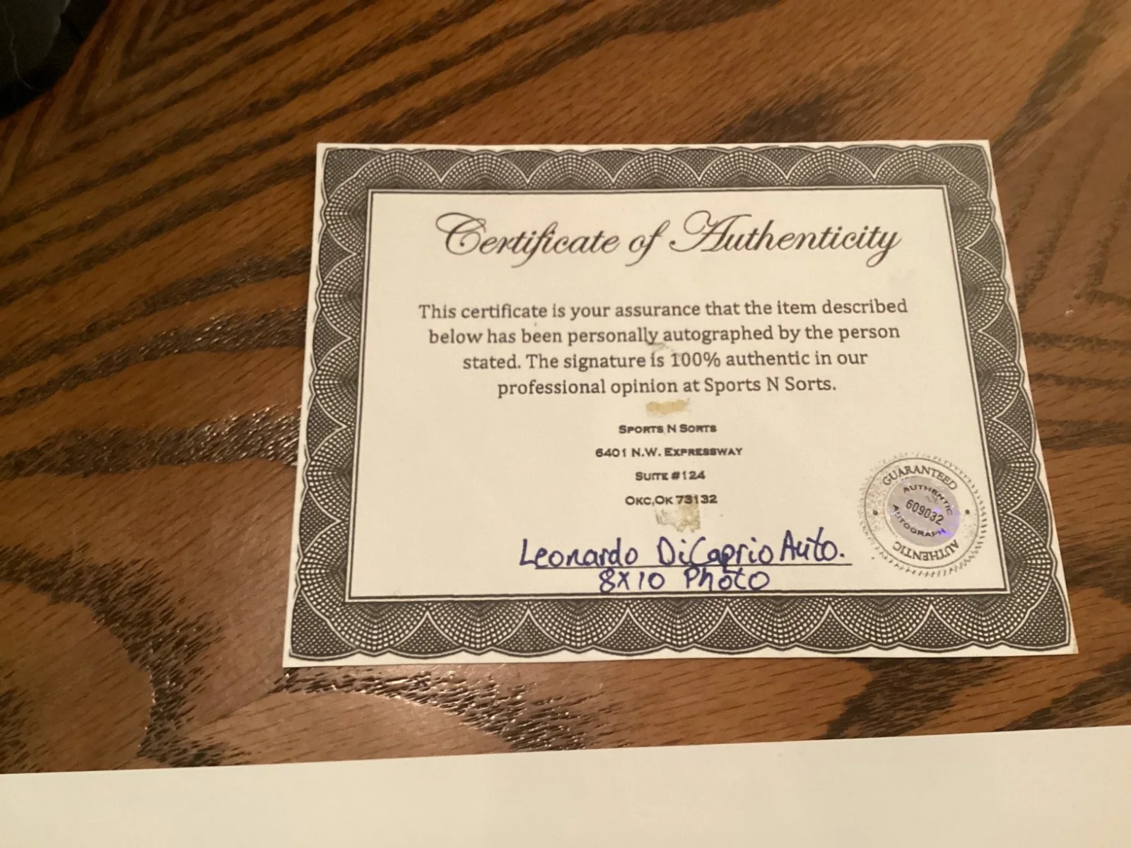 Leonardo DiCaprio — Leonardo DiCaprio Signed Autograph 8x10 Photo The Wolf of Wall Street JSA COA, изображение 4