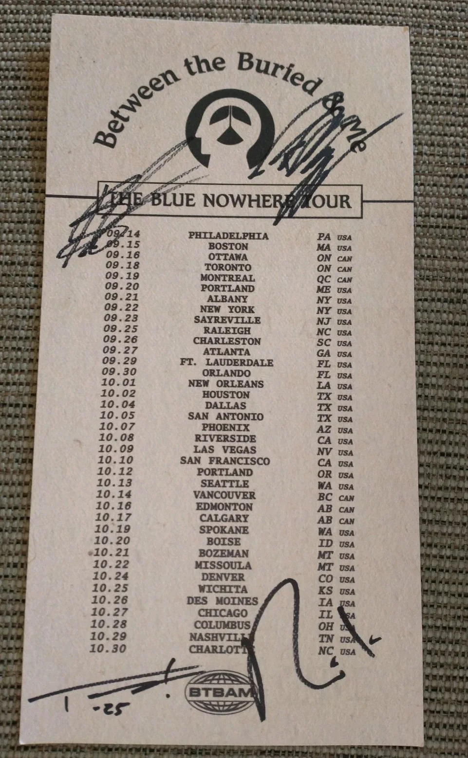 The Blue Nowhere Between The Buried and Me Collectibles Lot. Signed Tour Poster, изображение 2