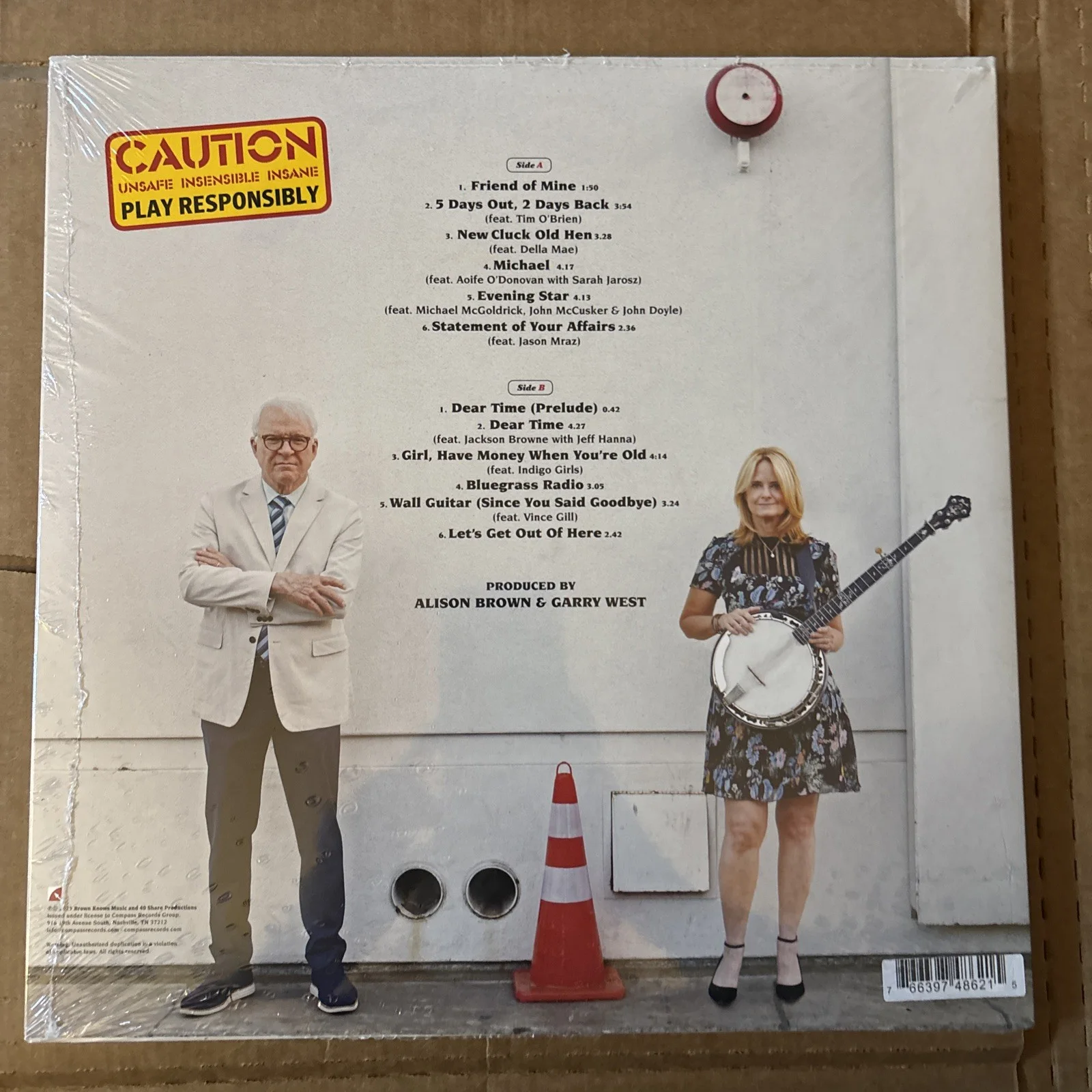 Alison Brown & Steve Martin Safe Sensible Sane vinyl w/ signed cover AUTOGRAPHED, image 5