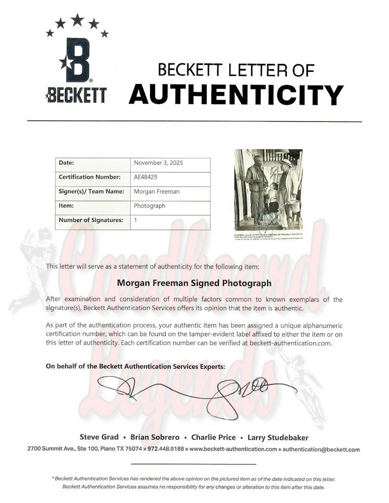 Morgan Freeman — Morgan Freeman Signed Autographed 8X10 Photo The Power of One BAS AE48429, image 2