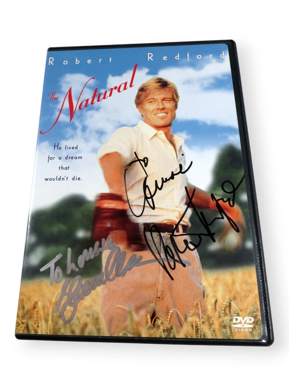 Robert Redford, Glenn Close — Robert Redford Glenn Close Signed Autographed DVD Cover The Natural BAS AE50836
