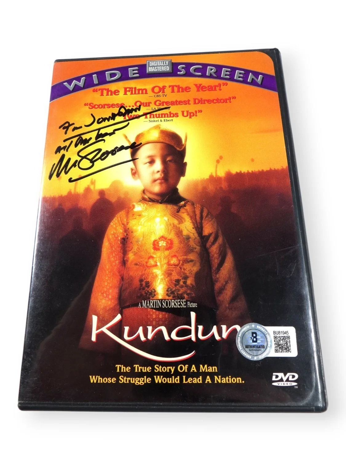 Martin Scorsese — Martin Scorsese Signed Autographed DVD Cover Kundun Director BAS BU81945