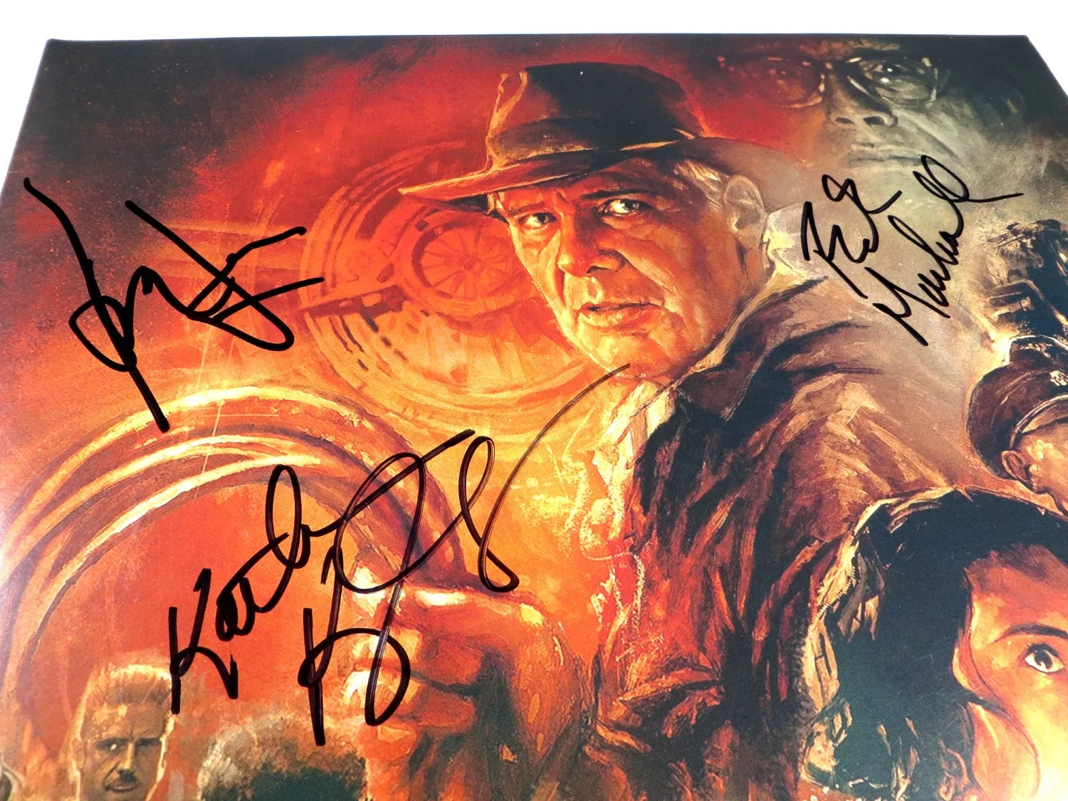 Harrison Ford, Kathleen Kennedy, Frank Marshall — Indiana Jones Multi Autographed Album Cover Harrison Ford Kennedy Marshall LOA, изображение 2
