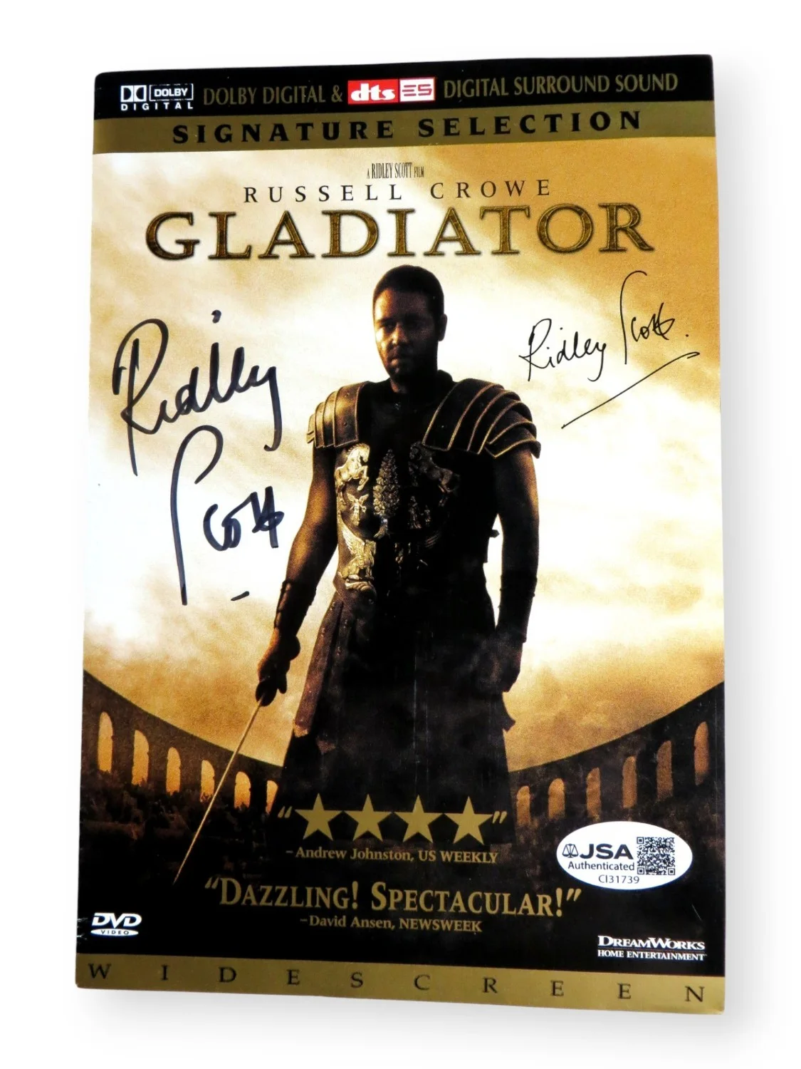 Ridley Scott — Ridley Scott Signed Autographed DVD Cover Gladiator Director JSA CI31739, image 2