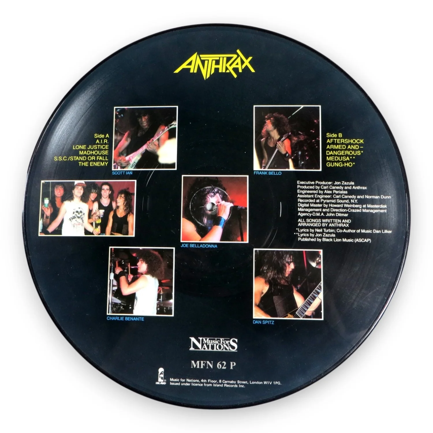 Anthrax Band Signed Autographed Picture Disc Record Scott Ian +3 BAS AE40905, image 2