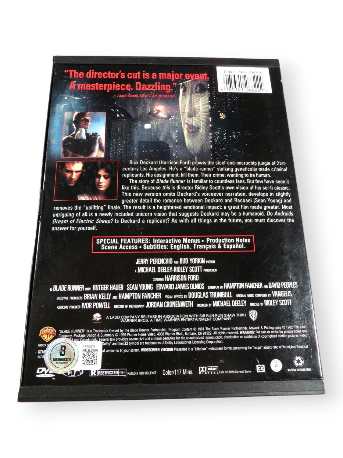 Harrison Ford — Harrison Ford Signed Autographed DVD Cover Blade Runner Personalized BAS AE50839, image 2