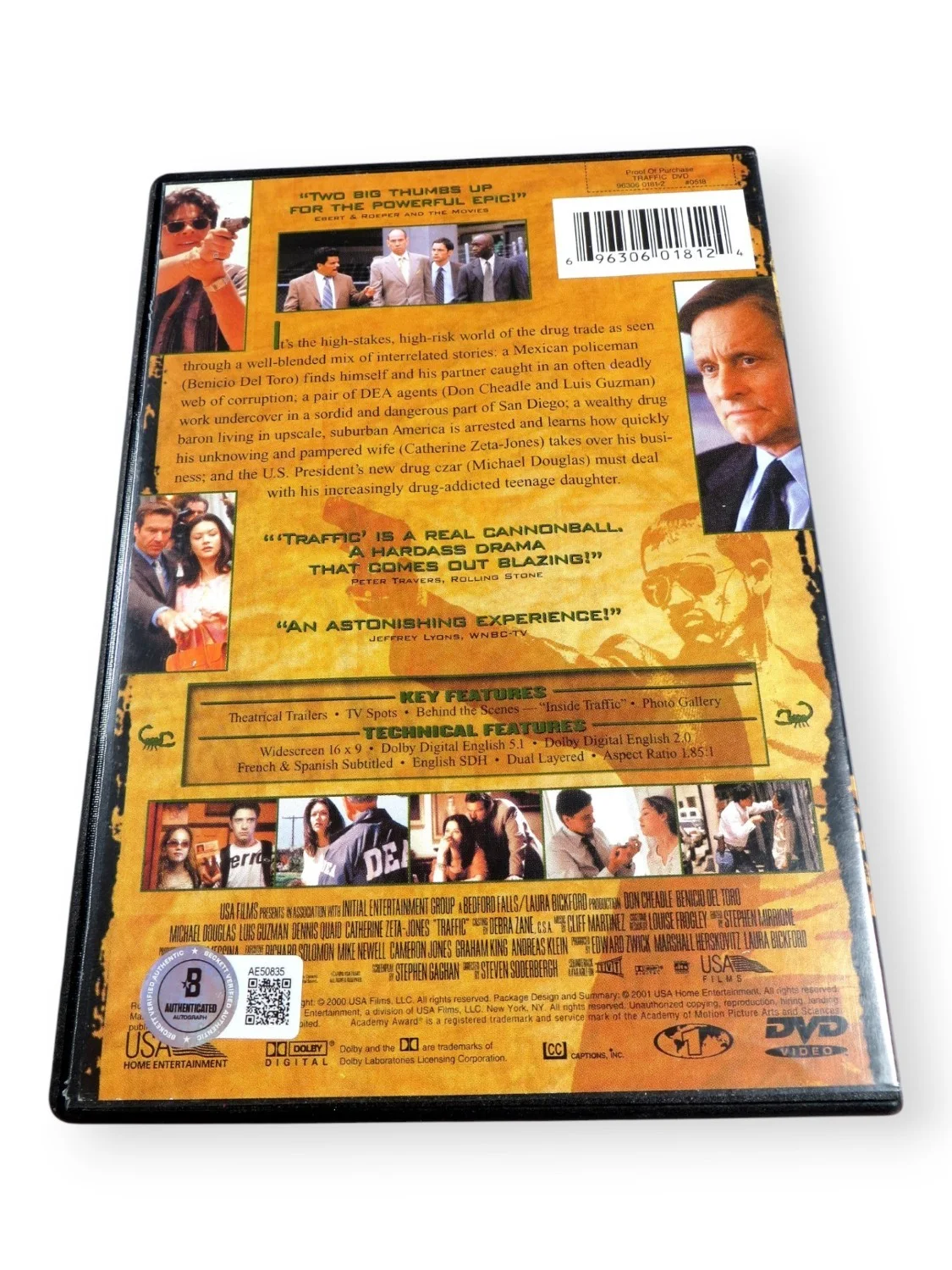 Michael Douglas, Steven Soderbergh, Luis Guzman — Traffic Multi Signed Autographed DVD Cover Michael Douglas +2 BAS AE50835, image 2